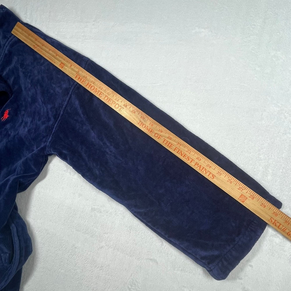 Polo Ralph Lauren Terry Cloth Belted Bathrobe Men's S/M Navy Blue Pony Logo - Picture 11 of 14